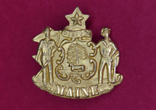 RARE Span Am War to WWI State of Maine National/State Guard Collar Insignia picture