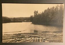 c1906 RPPC North West River East Sebago ME Logs Floating In River picture