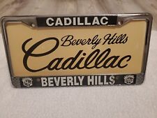 Beverly Hills Cadillac Car Dealer License Plate Frame and Insert Very Rare Gem picture
