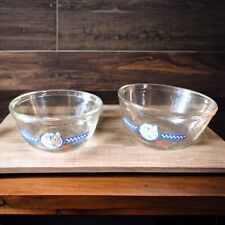 Set Of 2 Pillsbury Doughboy Poppin Fresh Glass Mixing Bowl 1.5+1 Anchor Hocking picture
