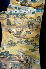 Japanese Kimono, SILK Fukuro OBI,Otaiko,Gld thread,Imperial Palace,L14'..3874 picture