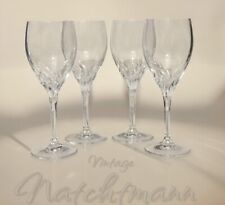 4 Vintage Nachtmann Crystal Swirl Optic Clear Wine Glasses 7.25” picture