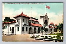 Santa Barbara CA-California, New Bath House, Antique, Vintage Souvenir Postcard picture