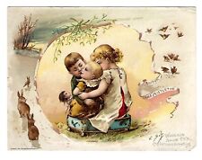 c1890's Trade Card Lion Coffee, Woolson Spice Co. Christmas Greetings Mistletoe picture