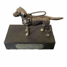Guide Dog For Blind Silver Plated Labrador On Stand Vintage Well Detailed 1982 picture
