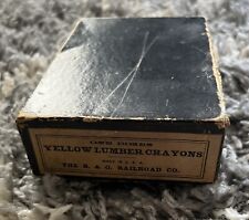 Antique Baltimore & Ohio Railroad B&O RR Black Box Yellow Lumber Crayons EMPTY picture