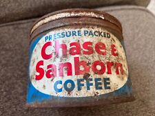 Vintage Chase & Sanborn Pressure Packed Coffee Tin Can - One Pound . picture