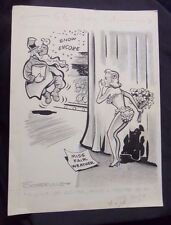 MISS FAIR WEATHER original art political cartoon by SOMERVILLE meteorologist fun picture