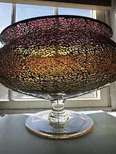 PartyLite Crushed Mosaic Pedestal Bowl / Very Good Condition VINTAGE picture