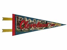 Vintage Cleveland Ohio Monuments Fish Zoo Pennant Flag picture
