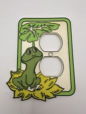 Vintage NEIL The Frog Wall Outlet Switch Cover Lily Pad Green Yellow 70s Retro E picture