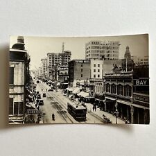 Antique RPPC Real Photograph Postcard Street View Trolley Buildings San Diego CA picture