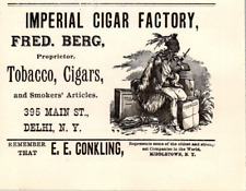 1900 IMPERIAL CIGAR FACTORY TOBACCO CIGARS SMOKERS ARTICLES  DELHI NY picture