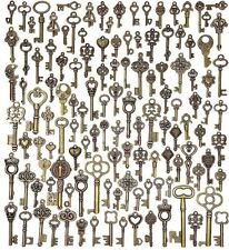 Lot Of 125 Vintage Style Antique Skeleton Furniture Cabinet Old Lock Keys picture