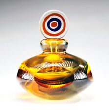 Vintage Fifth Avenue Crystal Art Glass Perfume Bottle -Evil Eye Stopper - MCM picture