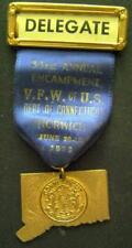 VFW Veterans Foreign Wars Delegate 33rd Annual Medal Ribbon PIN 1953 Norwich Ct picture