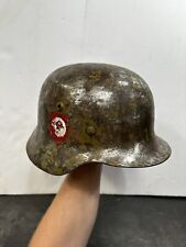 WWII WW2 German Helmet with Liner And Partial Decal Present Restoration Started picture