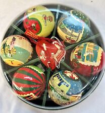 (Set of 7) Vtg Bloomingdale's New Jersey Hand Painted Christmas Ornaments NOS*** picture