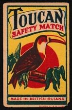 Old matchbox label (a) British Guiana, Toucan picture