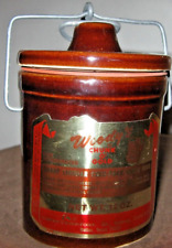 Vintage Woody's Chunk O Gold Dallas TX Cheese Crock & Lid Stoneware 1976 brown picture