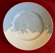Japanese Fukagawa? Porcelain Hand Painted Storks Plate Vintage picture