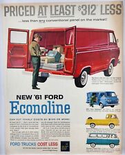 1961 Ford Econoline Van Pickup Station Bus Vtg Print Ad Poster Man Cave Art 60's picture