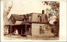 c1910 FARMHOUSE 2-STORY BARNS IN BACKGROUND REAL PHOTO RPPC POSTCARD 34-200 picture