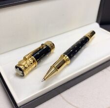 Luxury Great Writers Series Black+Gold Clip 0.7mm Rollerball Pen picture
