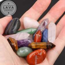 14Pcs Set Healing Crystal Natural Gemstone Reiki Chakra Collection Stones w/ Box picture
