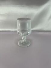 Indiana Glass White Milk Glass Kings Crown Thumbprint Footed Wine Glass 5.5 inch picture