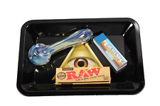 Tobacco Smoking Glass Pipe Rolling Kit w/ Magnetic Lid Raw 1 1/4 Paper Elements picture