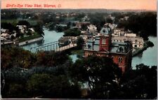 Postcard: Warren, OH Birds Eye View City Hall West Market Bridge, Carriage Works picture