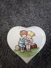 Vintage 1974 Joan Walsh Anglund Heart Shaped Trinket Box, Do You Love Someone picture