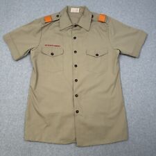 boy scout shirt mens M tan short sleeve button bsa patchless no patch vintage picture