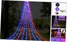 4th of July Decorations Red White and Blue Lights 16.4ft Outdoor String Lights  picture
