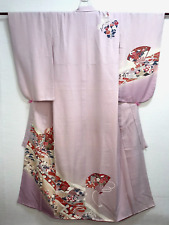 Japanese Vintage  Handmade Silk Women's Kimono from 1970's picture
