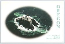 Lighthouse~Air View Island of Tillamook Rock Lighthouse OR~Continental Postcard picture