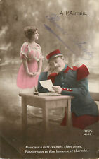 French WWI Romance Postcard French Soldier Writes to Woman L'amee picture