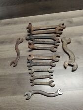 Vtg antique open end wrench tool lot industrial art decor  picture