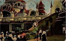 Luna Park Coney Island New York NY Postcard 1910 Postmarked Amusement Park  picture