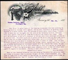 1892 Quincy IL - Wm Stahl - Excelsior Spraying Outfits - Rare Letter Head Bill picture