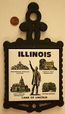 1960s Era Illinois Land of Abraham Lincoln Home Springfield Chicago trivet # 1-- picture