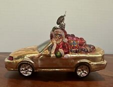 Christopher Radko Gold Ford Mustang Santa Christmas Tree Ornament picture