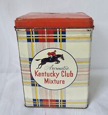 Vintage Tobacco Tin Mild Kentucky Club Mixture 14 OZ. Red White Blue picture