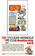 TOMMY TOILET'S THE CLEAN-ASSHOLE CLUB MEMBERSHIP CARD - FANTASY CARD picture