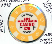 $20 CASINO CHIP -CBS SPORTS WORLD LAS VEGAS NV  1998 6-SUITS #N9457 OBS CLD 1998 picture