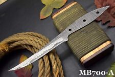 Custom Hammered Damascus Steel Blank Blade Fillet Hunting Knife Handmade MB700-A picture