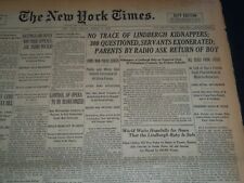 1932 MARCH 4 NEW YORK TIMES - NO TRACE OF LINDBERGH KIDNAPPERS - NT 7445 picture