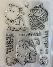CLEARLY BESOTTED “Hippo Halloween” CLEAR STAMP 3x4” picture