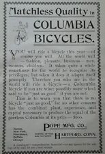 original 1895 ad Pope Manufacturing COLUMBIA BICYCLE bike Hartford CT  picture